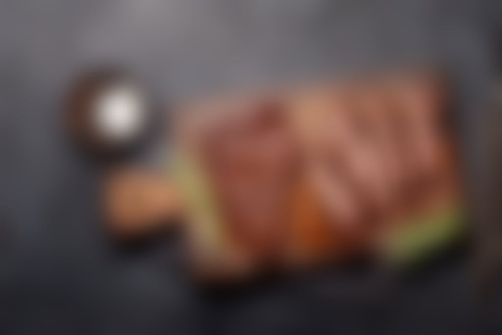 BBQ steak flat lay