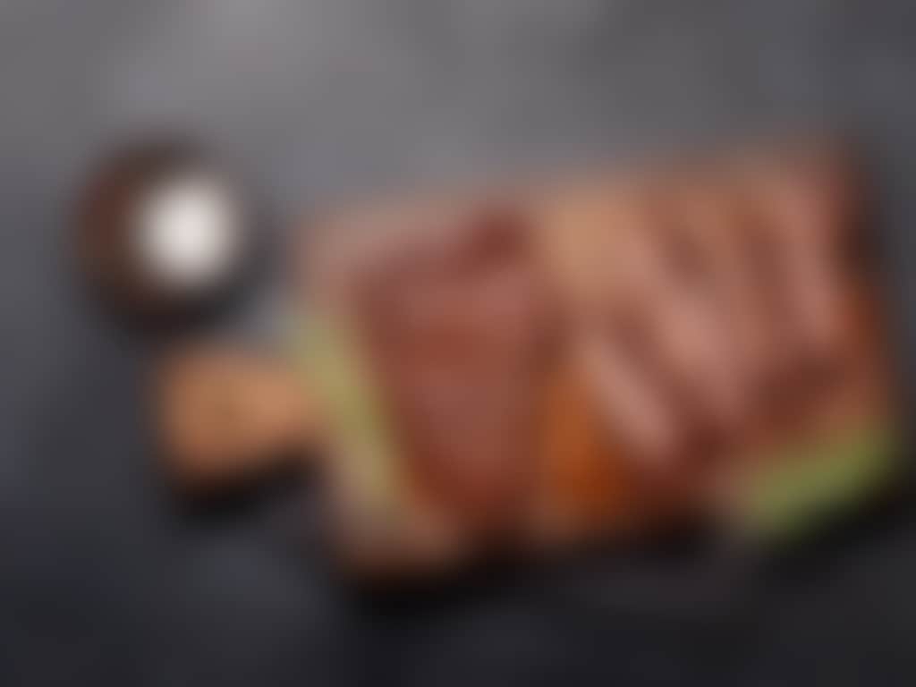 BBQ steak flat lay