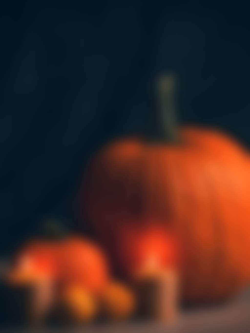 Halloween pumpkins with candles