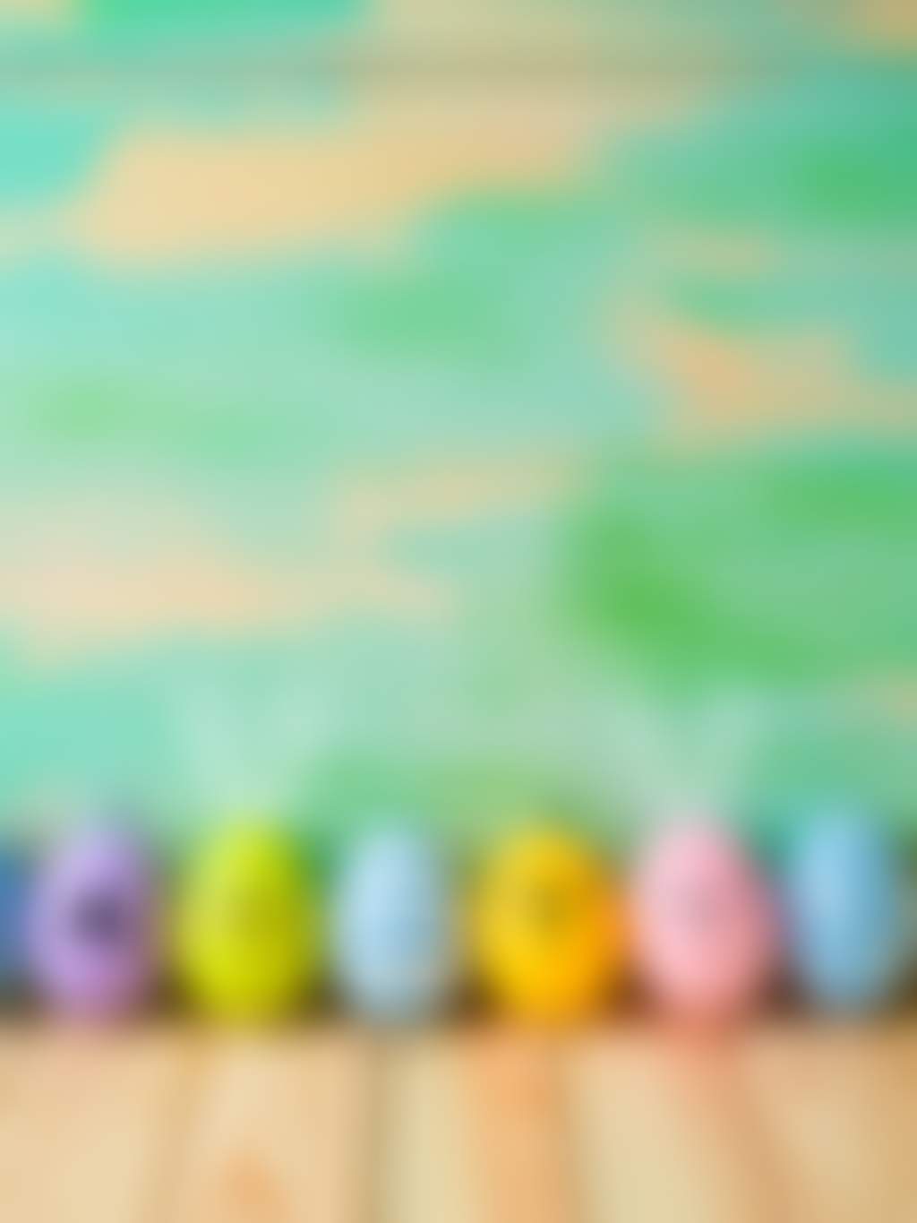 Easter eggs painted with cute animal faces