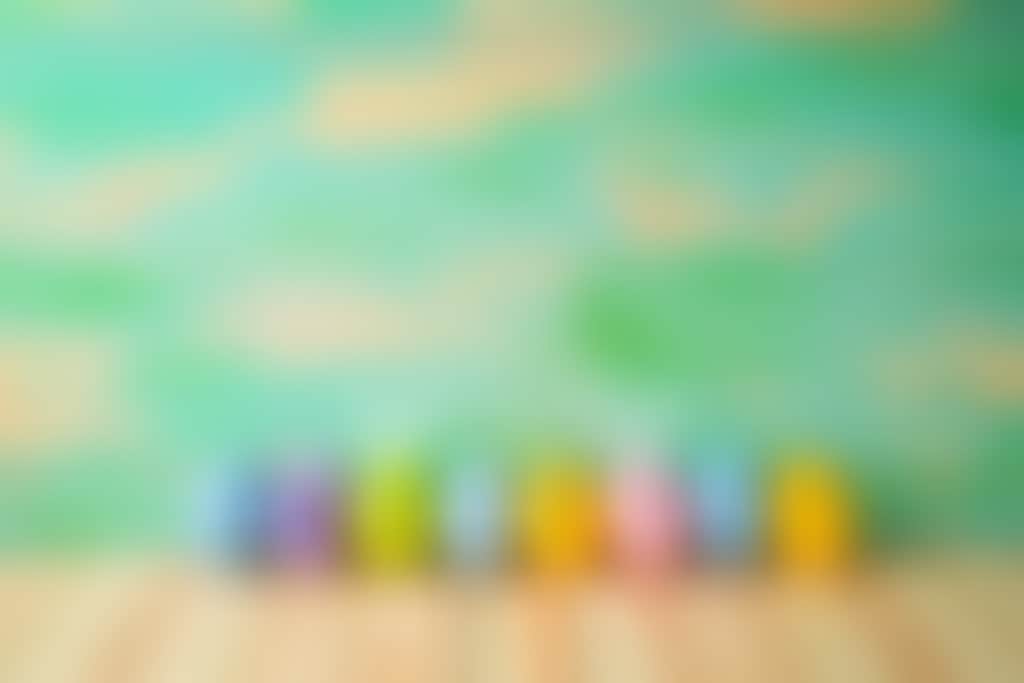 Easter eggs painted with cute animal faces