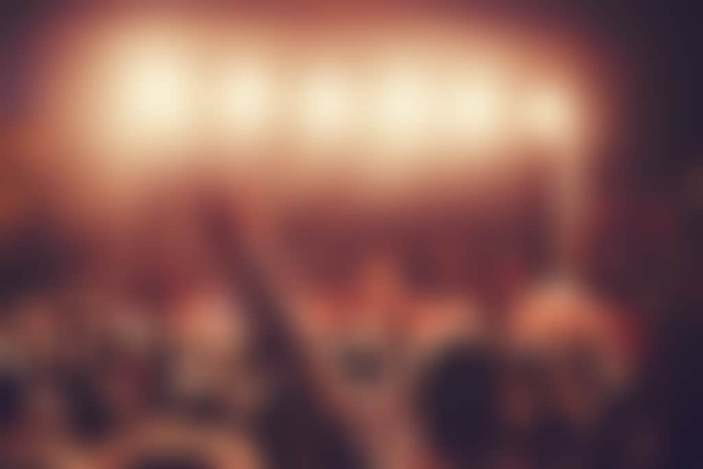 Concert crowd sepia toned