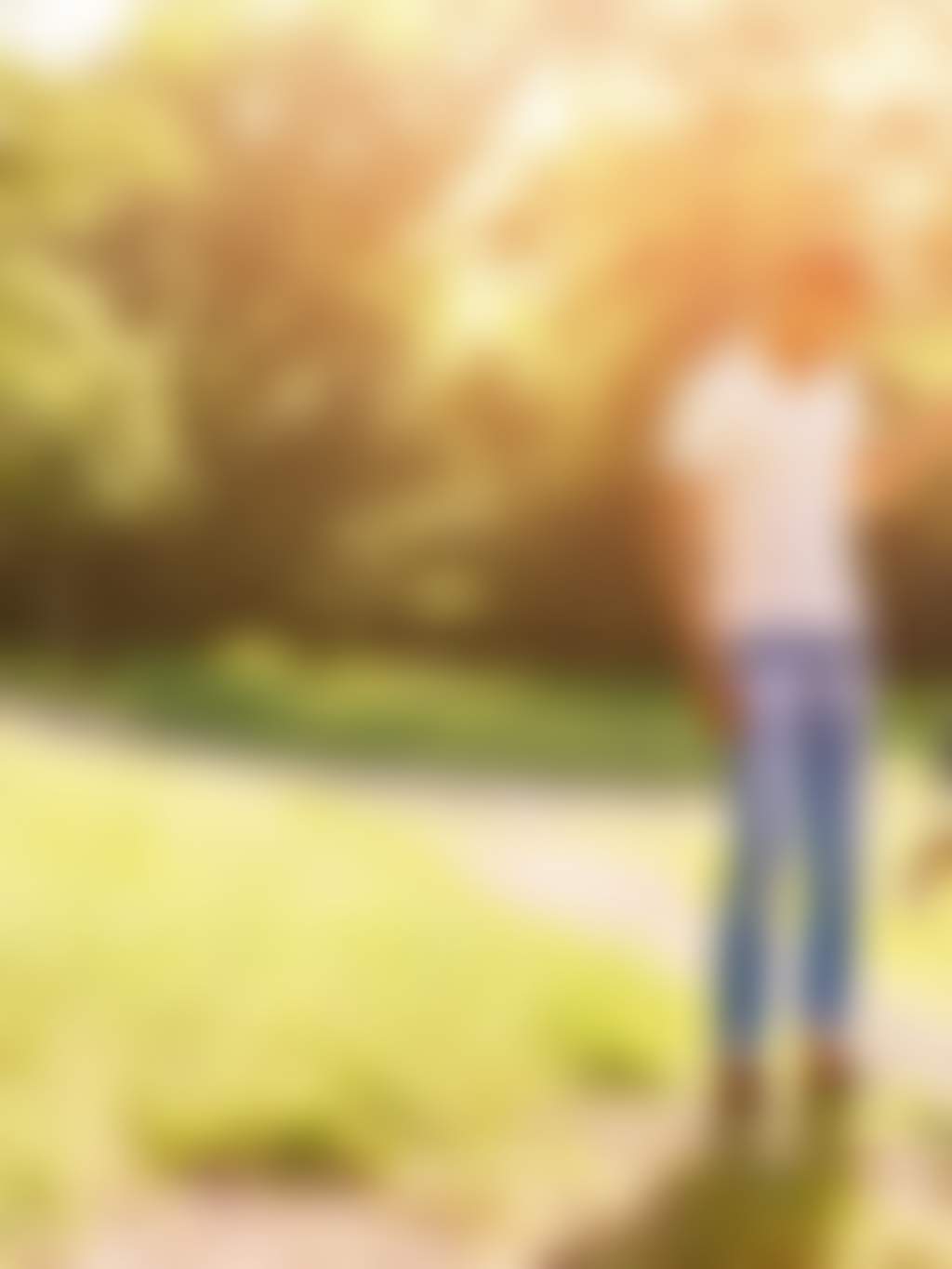 Family of three outdoors d