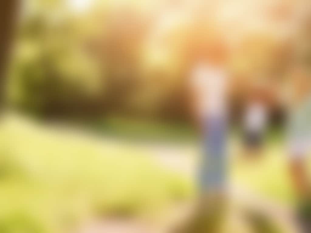 Family of three outdoors d