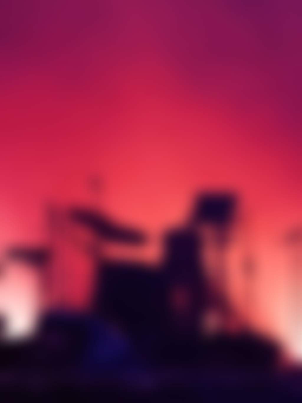Drum set on stage silhouette