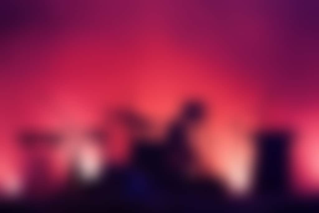 Drum set on stage silhouette