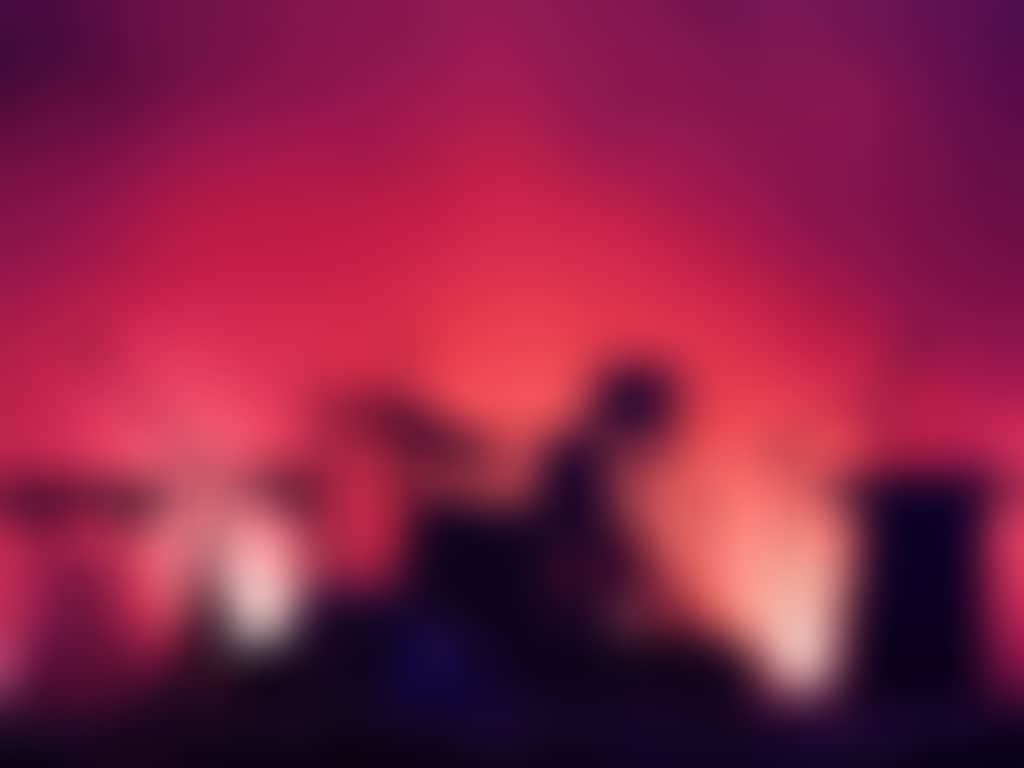 Drum set on stage silhouette