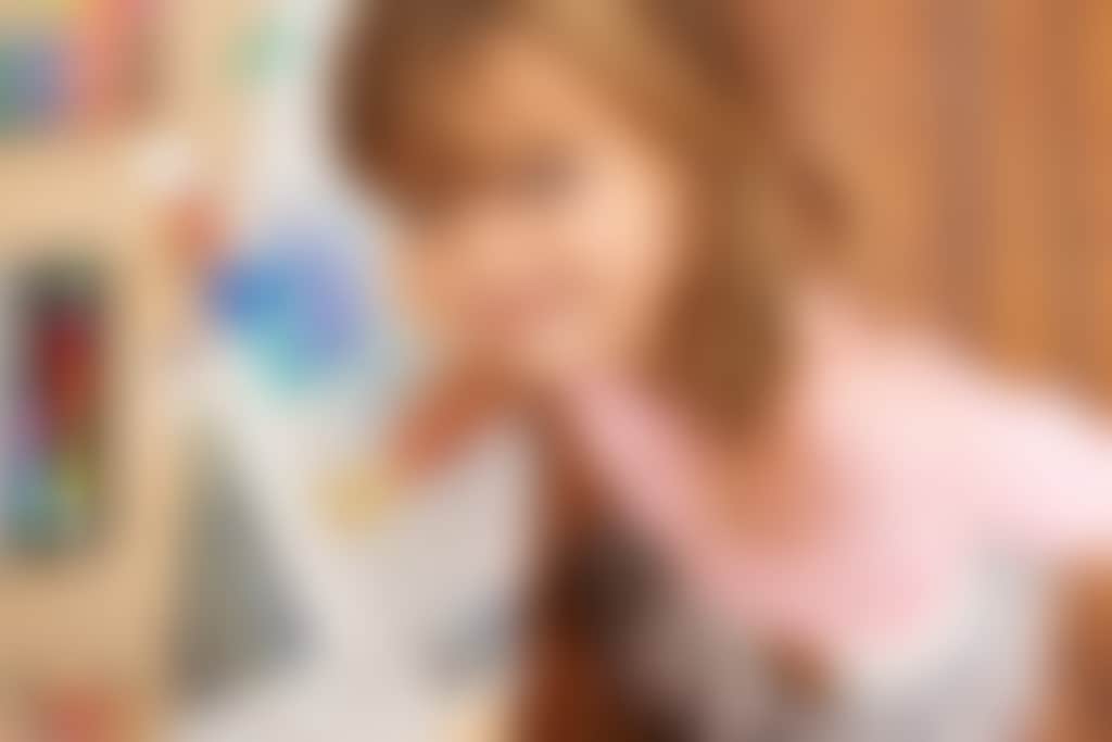 Girl enjoying art and craft