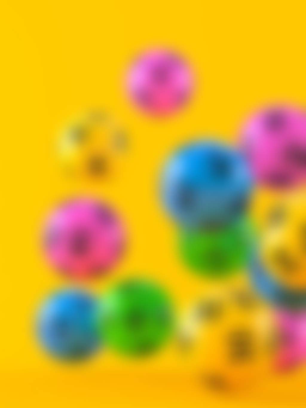 Bingo balls on yellow background d