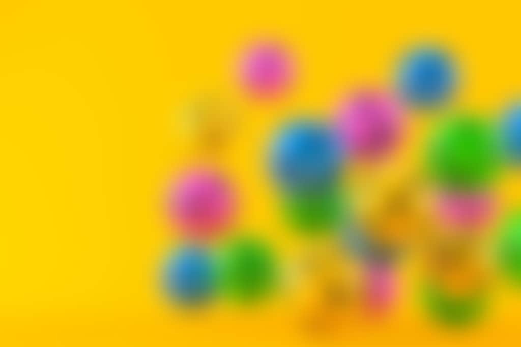 Bingo balls on yellow background d
