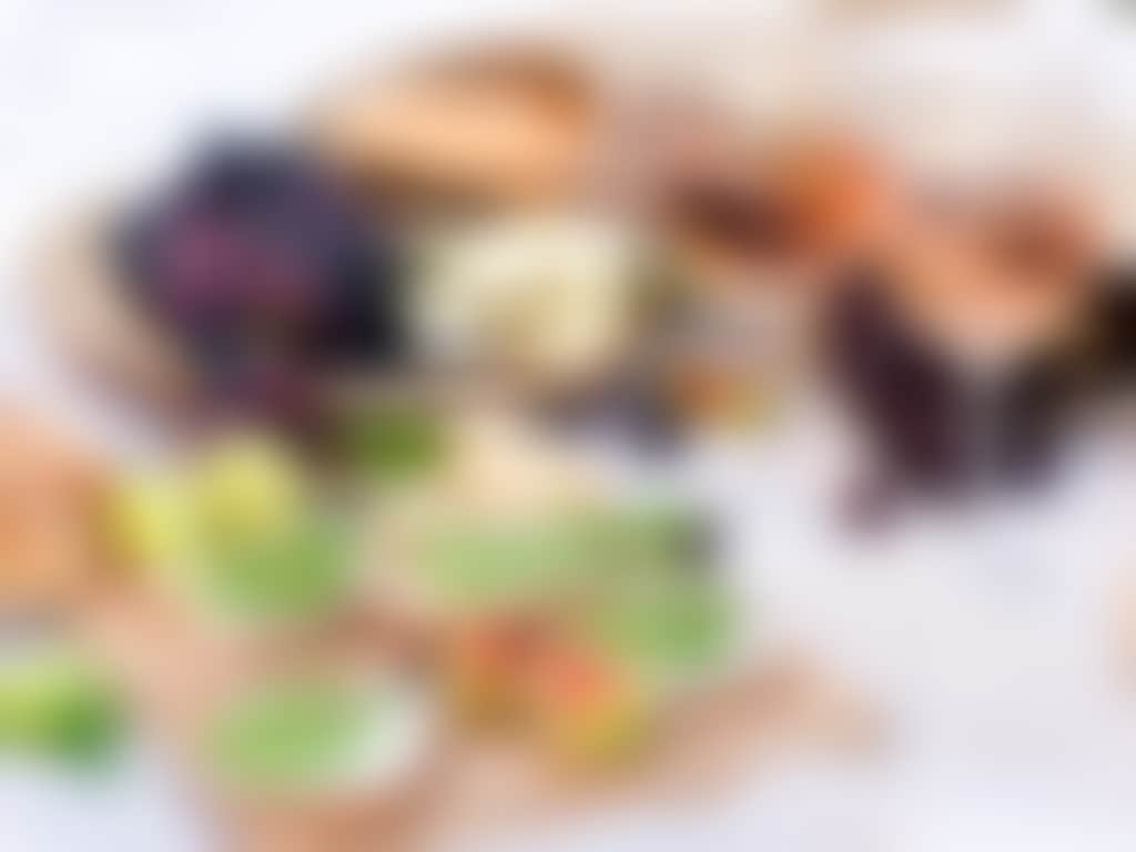 Picnic blanket food and wine