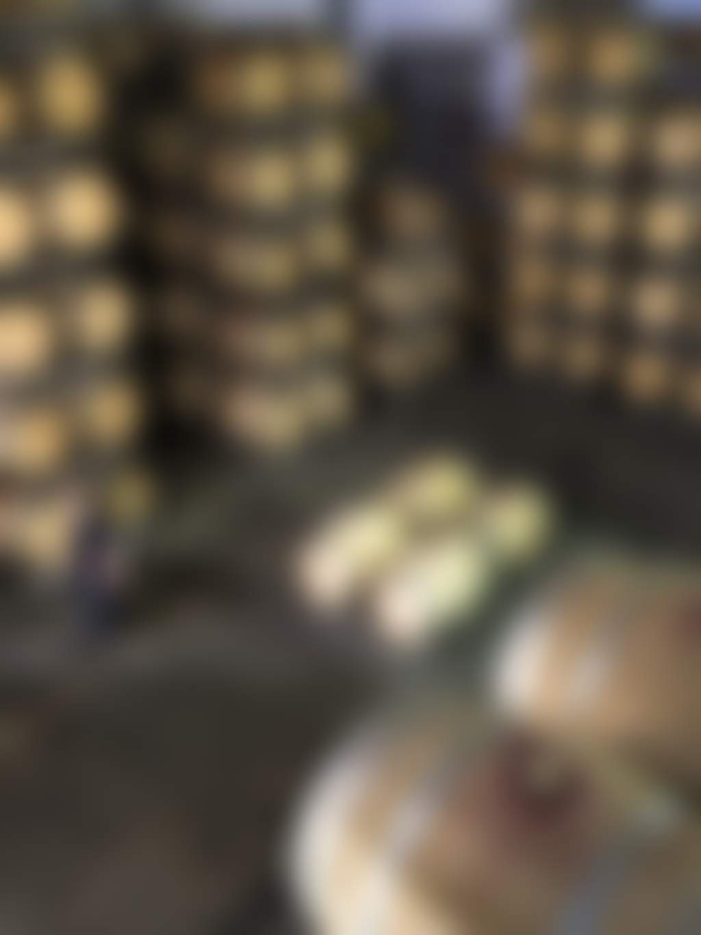 Sandalford Winery Tour Wine barrels from aerial walkway