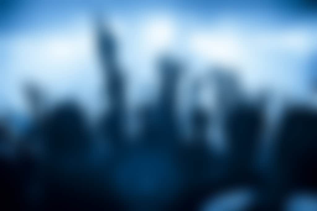 Live music crowd hands in the air